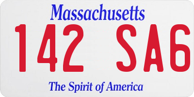 MA license plate 142SA6