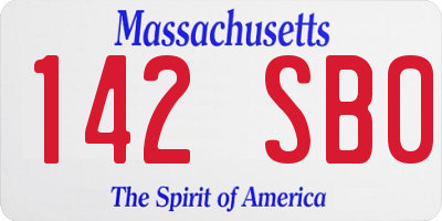 MA license plate 142SB0