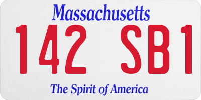 MA license plate 142SB1
