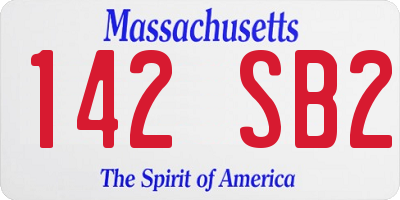 MA license plate 142SB2