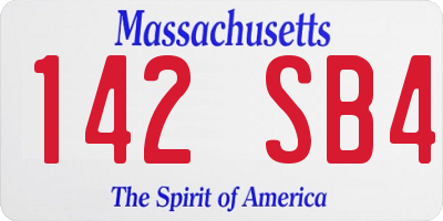 MA license plate 142SB4