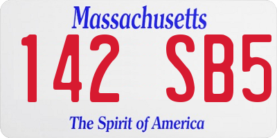 MA license plate 142SB5