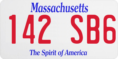 MA license plate 142SB6