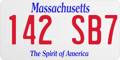 MA license plate 142SB7