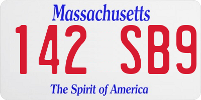 MA license plate 142SB9