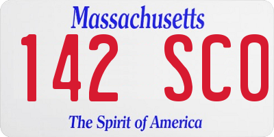 MA license plate 142SC0