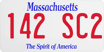 MA license plate 142SC2