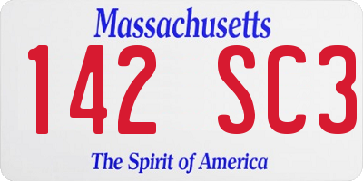 MA license plate 142SC3