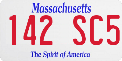 MA license plate 142SC5