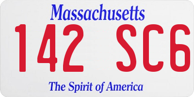 MA license plate 142SC6