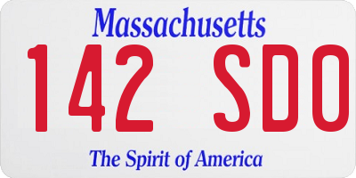 MA license plate 142SD0
