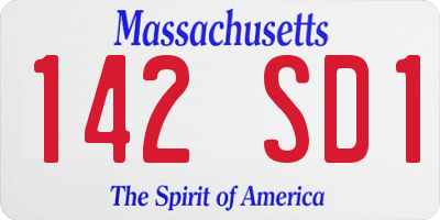 MA license plate 142SD1