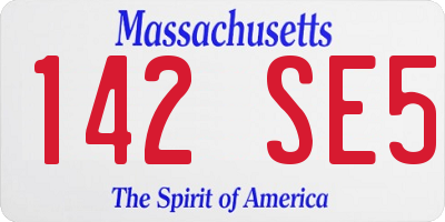 MA license plate 142SE5