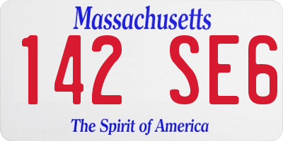 MA license plate 142SE6