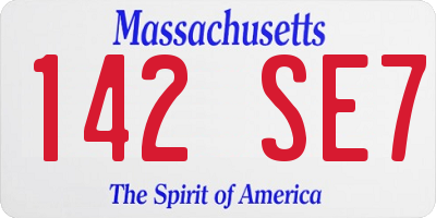 MA license plate 142SE7
