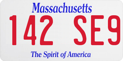 MA license plate 142SE9