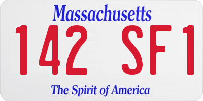 MA license plate 142SF1