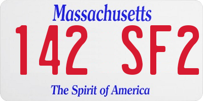 MA license plate 142SF2