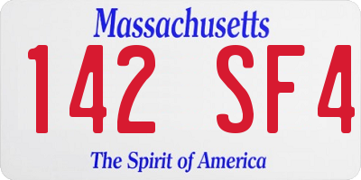 MA license plate 142SF4