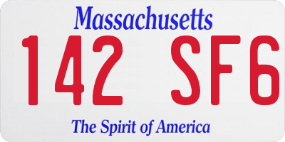MA license plate 142SF6
