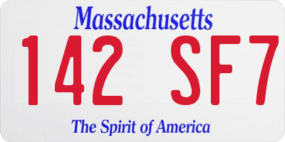MA license plate 142SF7