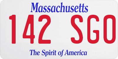 MA license plate 142SG0