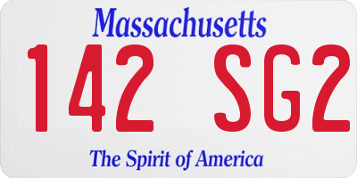 MA license plate 142SG2
