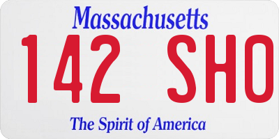 MA license plate 142SH0