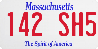 MA license plate 142SH5