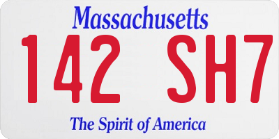 MA license plate 142SH7