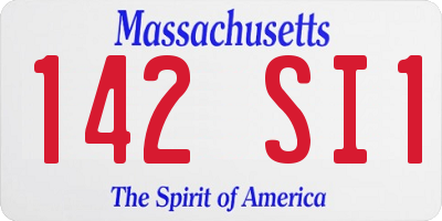 MA license plate 142SI1