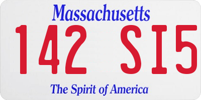 MA license plate 142SI5