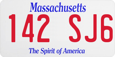 MA license plate 142SJ6