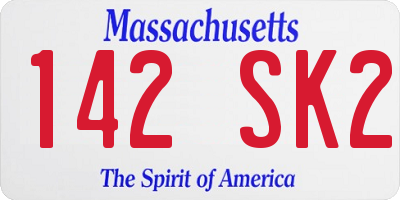 MA license plate 142SK2