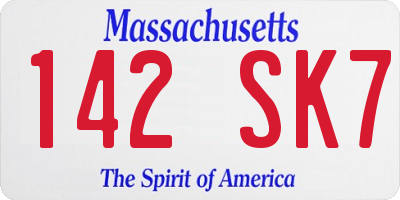 MA license plate 142SK7