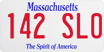 MA license plate 142SL0