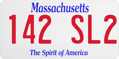 MA license plate 142SL2