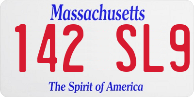 MA license plate 142SL9