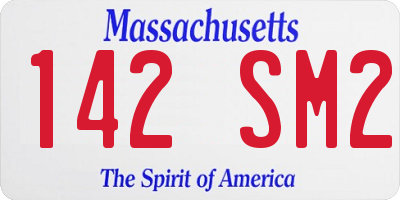 MA license plate 142SM2