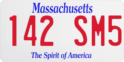 MA license plate 142SM5