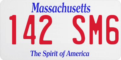 MA license plate 142SM6