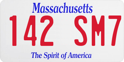 MA license plate 142SM7