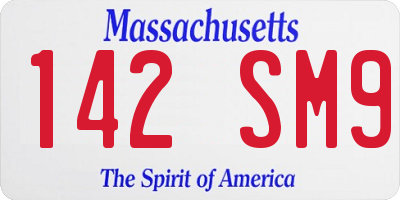 MA license plate 142SM9