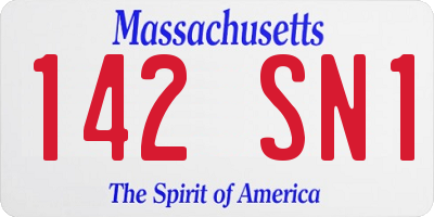 MA license plate 142SN1