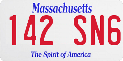MA license plate 142SN6