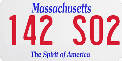 MA license plate 142SO2