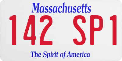 MA license plate 142SP1