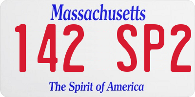 MA license plate 142SP2