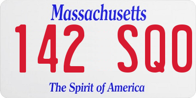 MA license plate 142SQ0