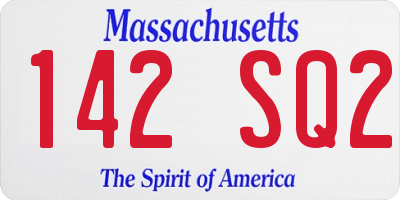 MA license plate 142SQ2